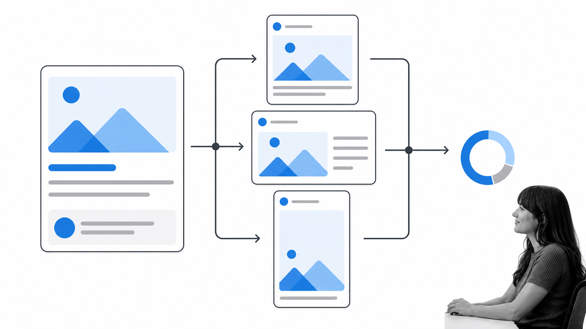 Social media management workflow turning one blog post into channel-specific social media posts and tracking results