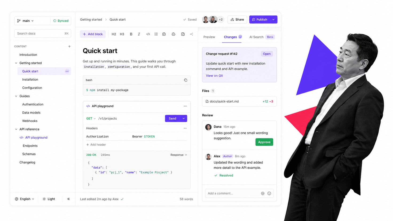 GitBook Document360 alternative product UI for product and developer documentation sites