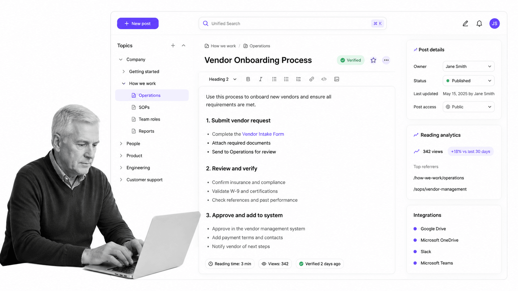 Slab Document360 alternative product UI for clean internal wikis for growing teams