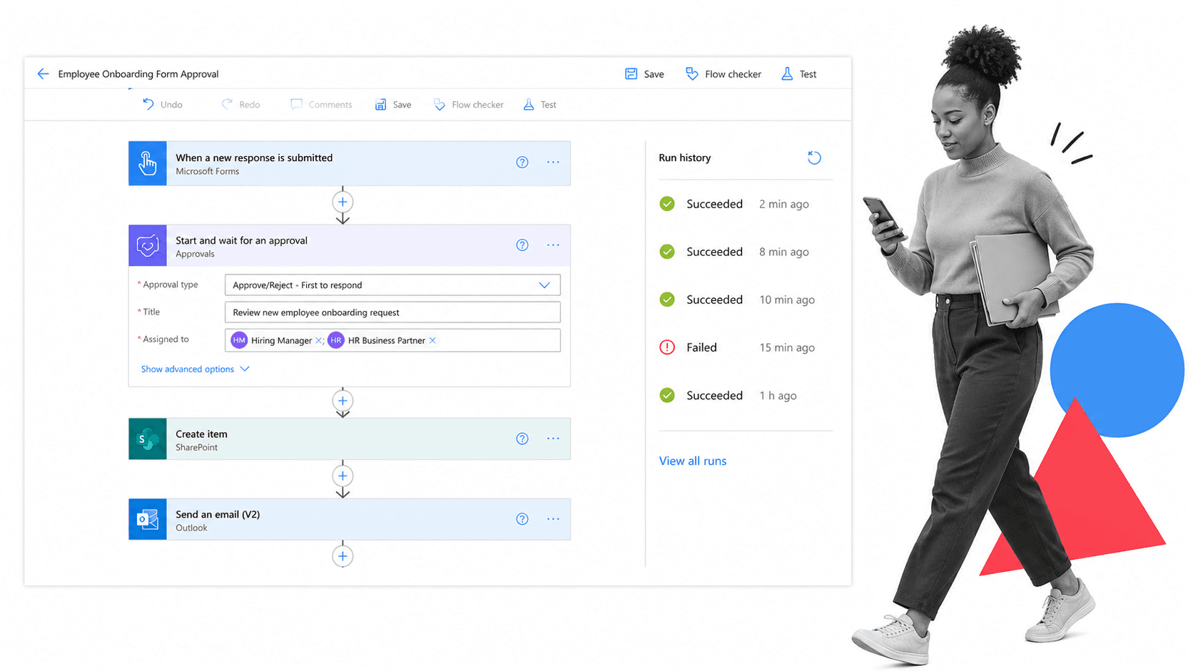 Microsoft Power Automate product interface as a Frevvo alternative for Microsoft-native forms, approval flows, and connector automation