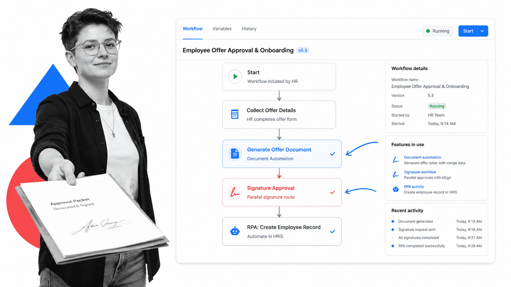 Nintex product interface as a Frevvo alternative for broad enterprise workflow, document, forms, and RPA automation