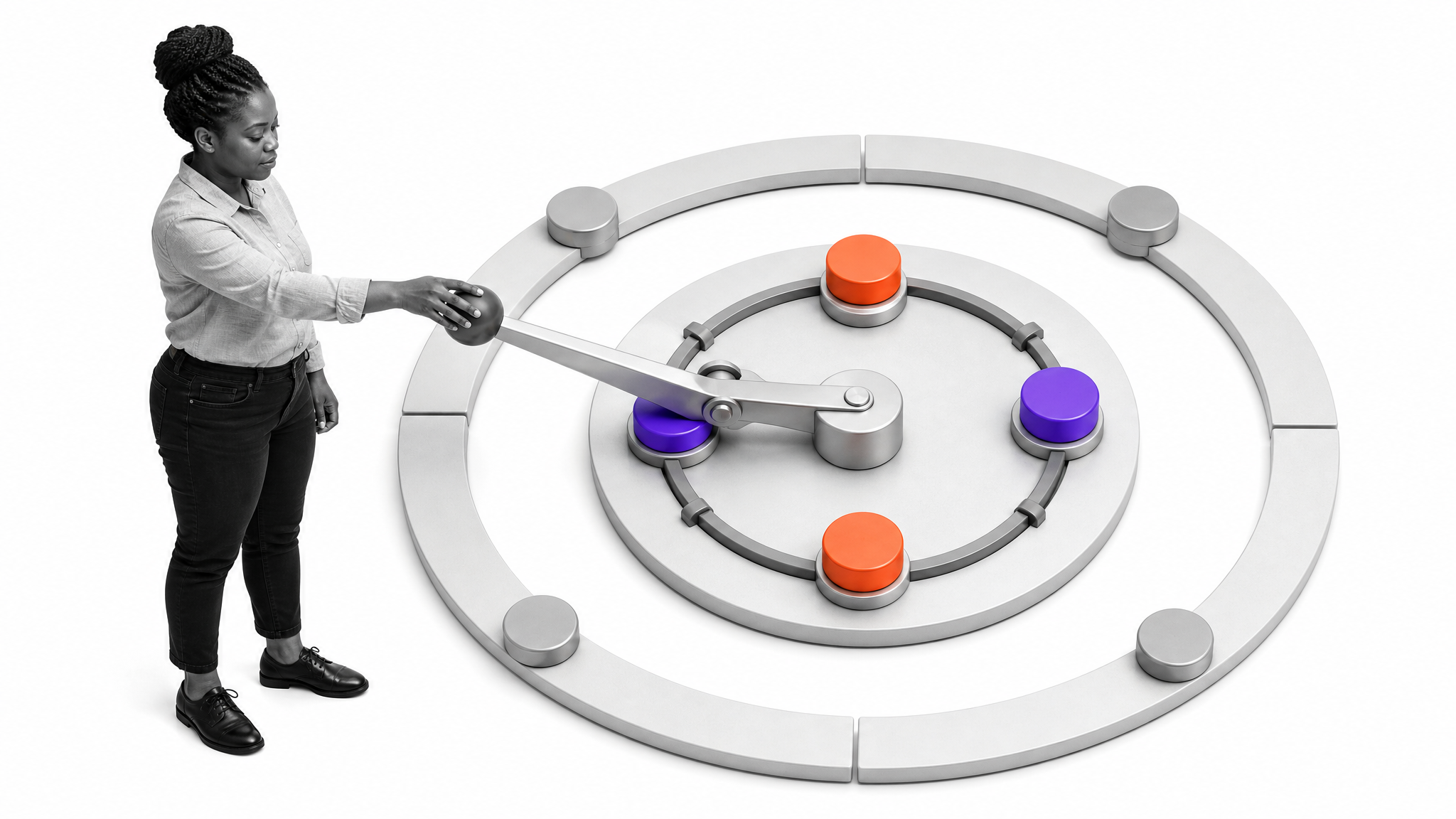 Epictetus control framework with an inner actionable track and disconnected outer ring
