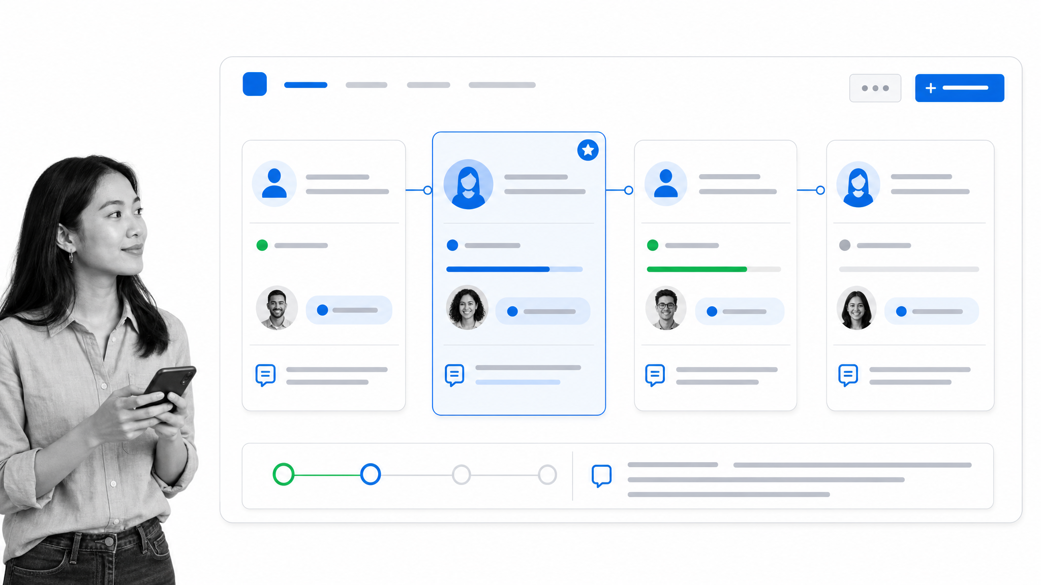 Workflow board for one-on-one new hire introductions