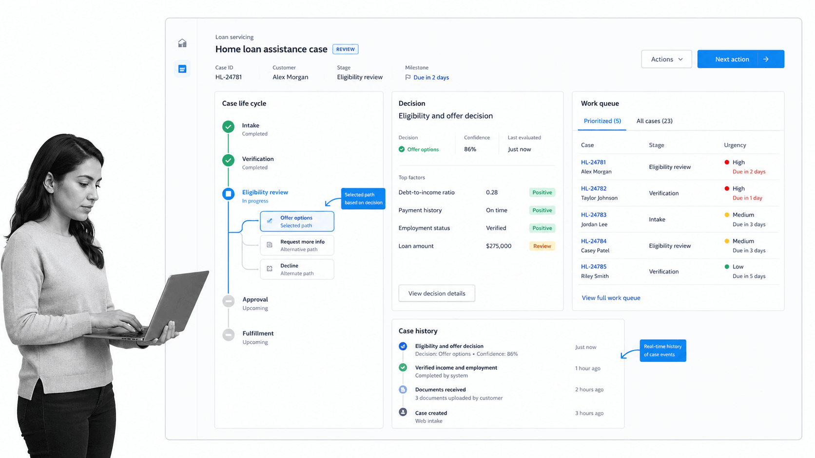 Pega product interface as a K2 alternative for complex enterprise case work and decision-driven processes