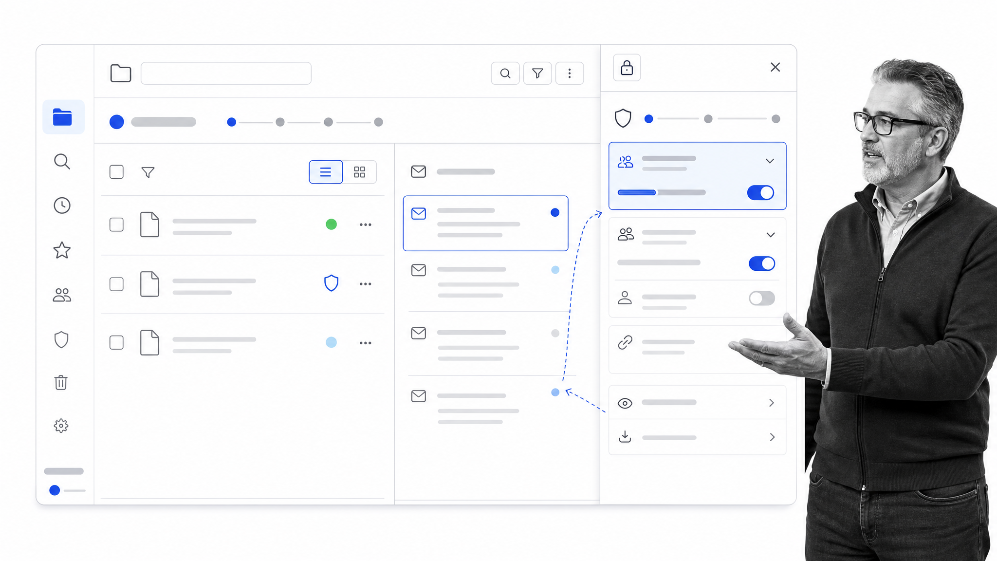 iManage Work matter workspace with legal documents, email, and security controls