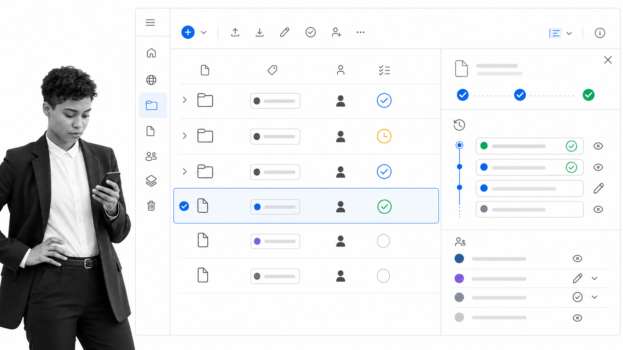 Microsoft SharePoint legal document library with metadata, versions, approvals, and permissions