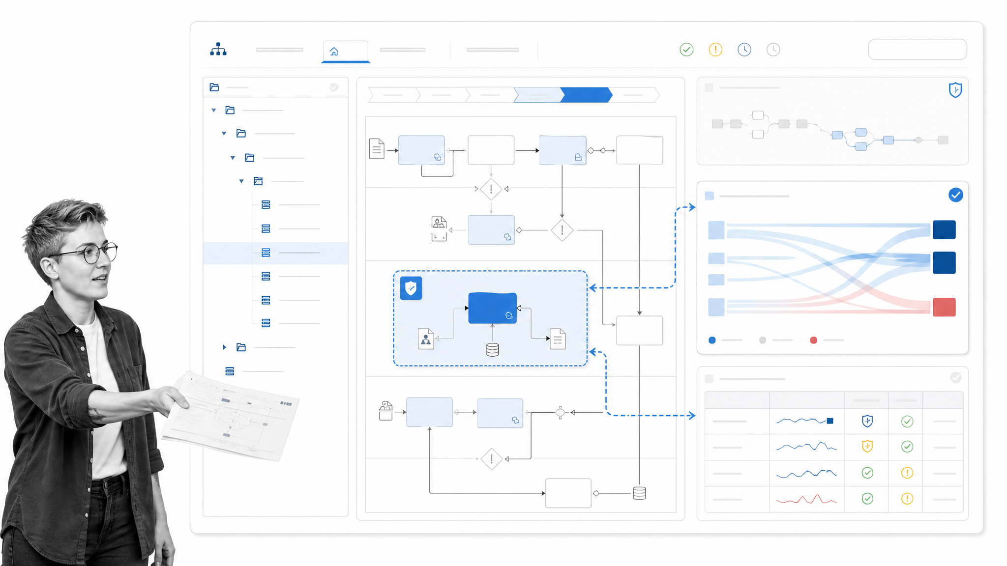 ARIS product interface as a Newgen alternative for governed process design, simulation, process mining, and conformance