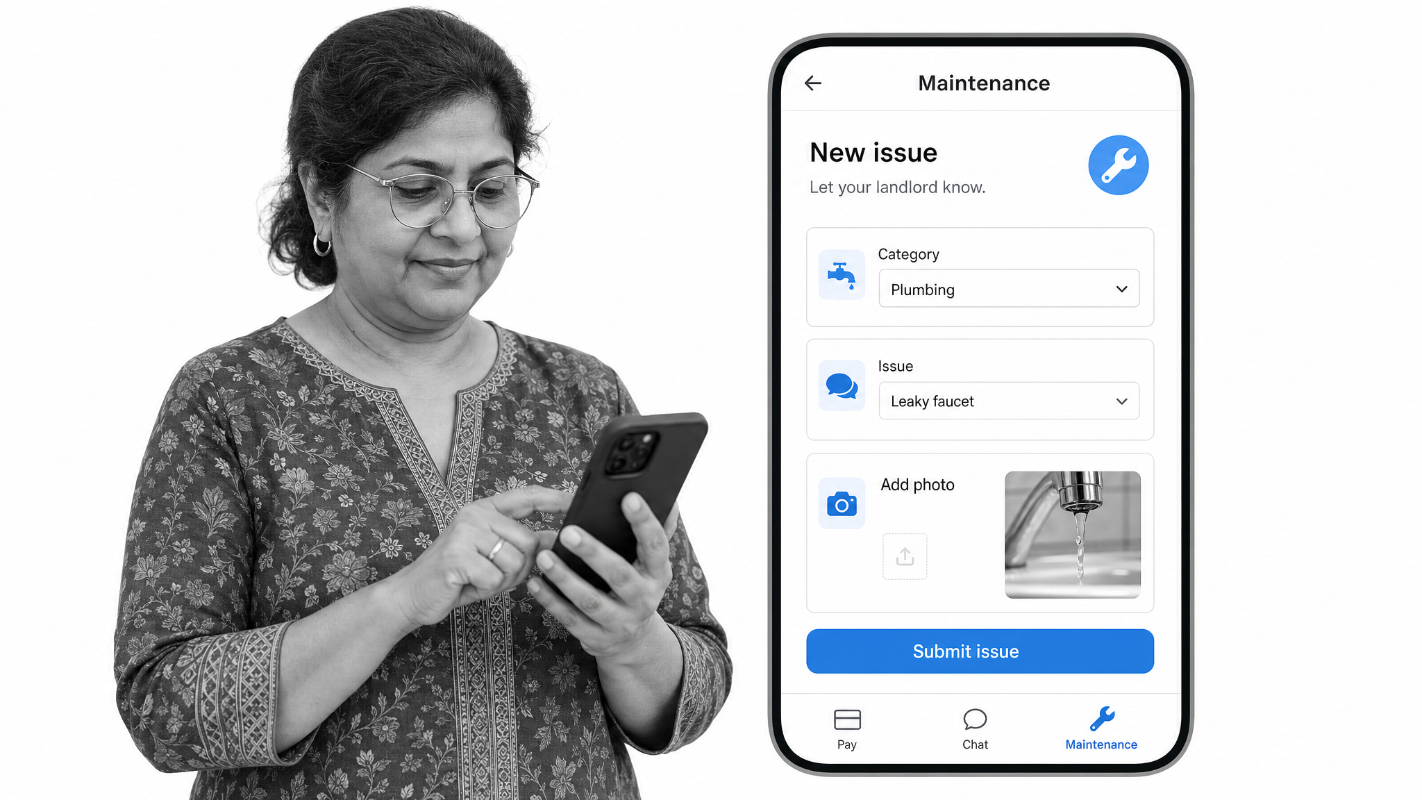 Innago tenant mobile app for paying rent, messaging a landlord, and reporting maintenance