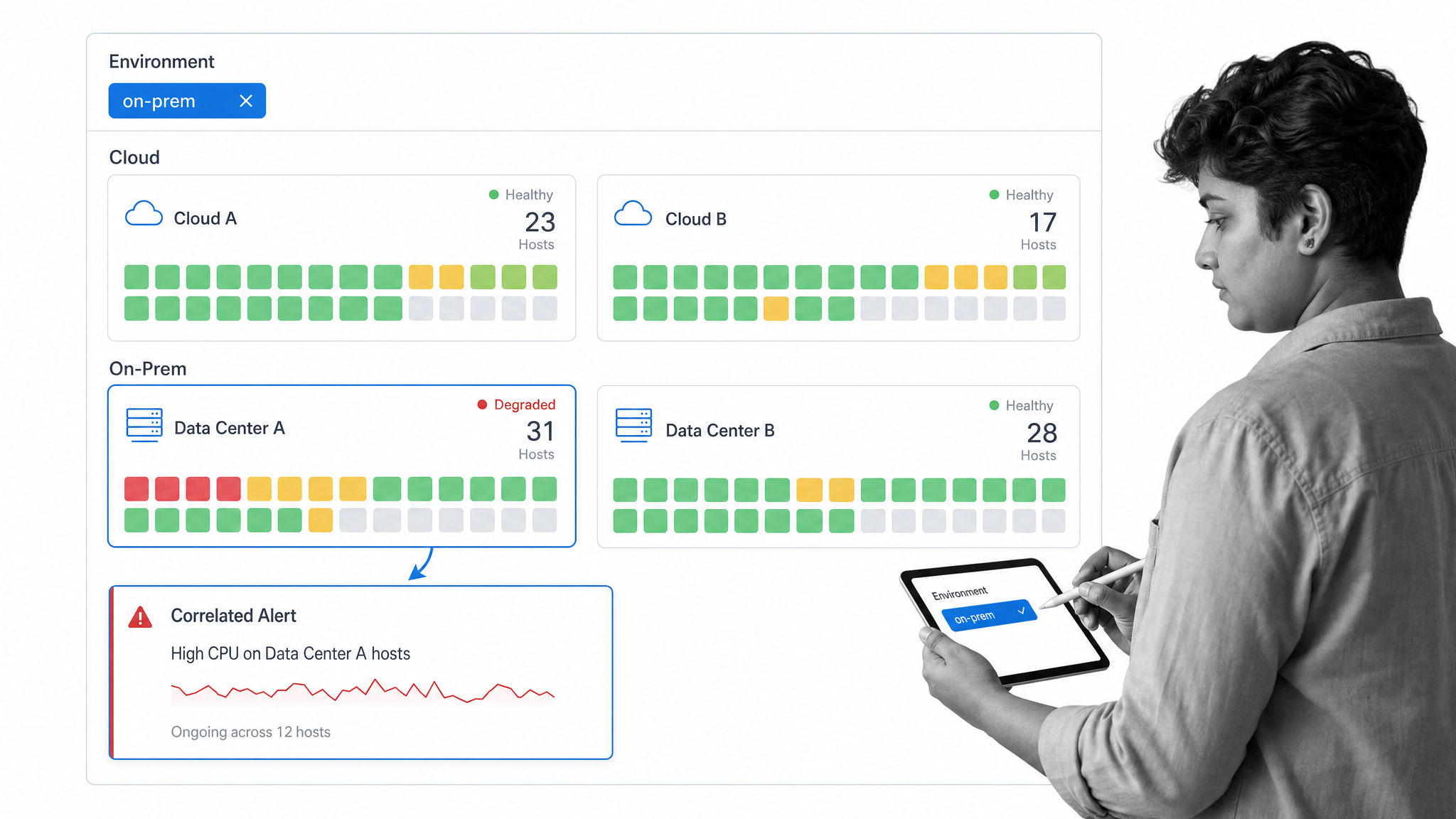 Engineer filtering tagged infrastructure metrics in Datadog Infrastructure Monitoring