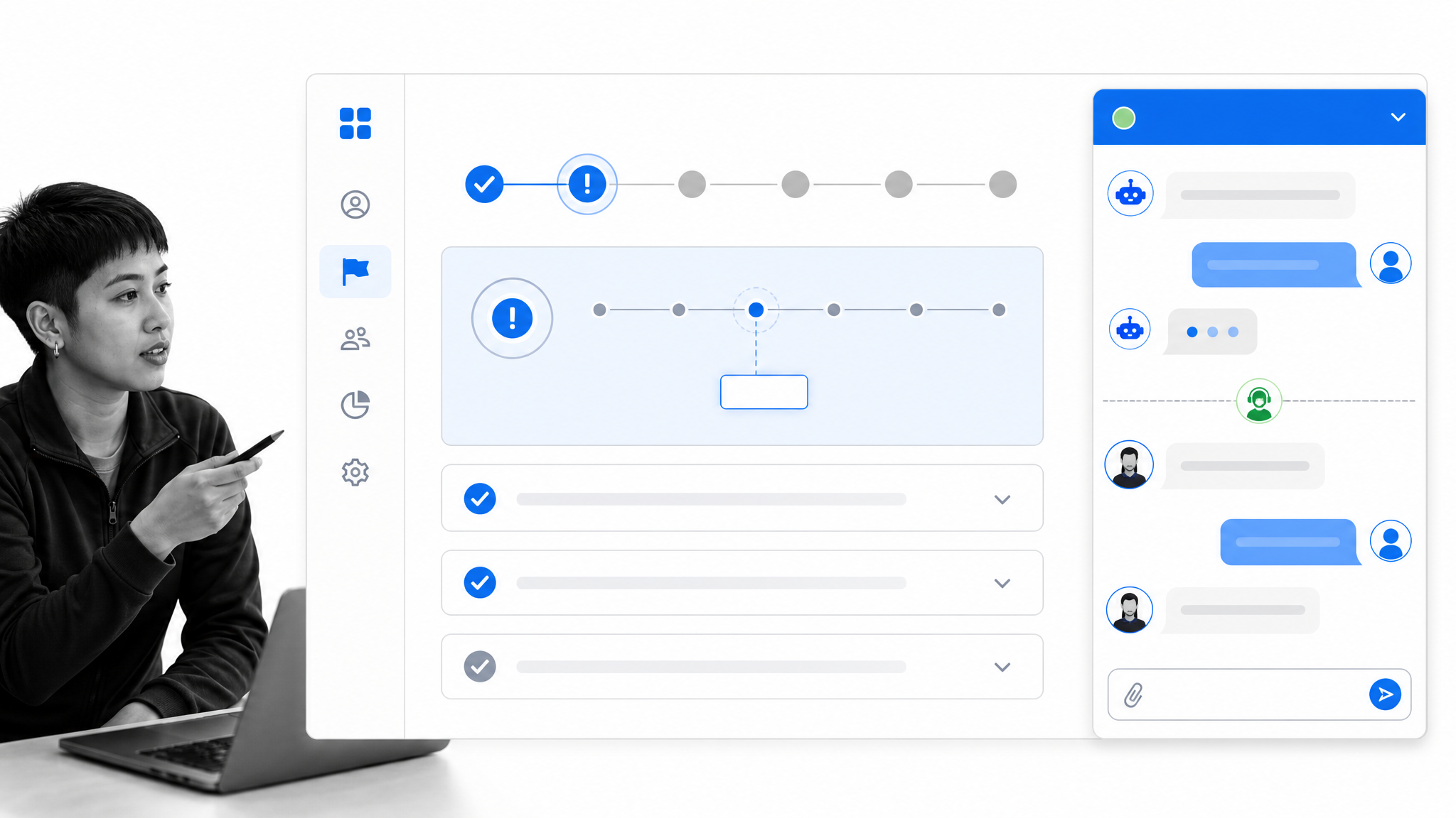 Live onboarding conversation triggered by a product friction event