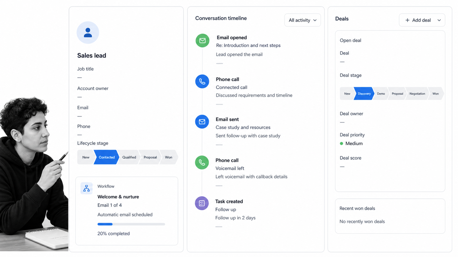 Freshsales customer 360 sales workspace for modern sales teams