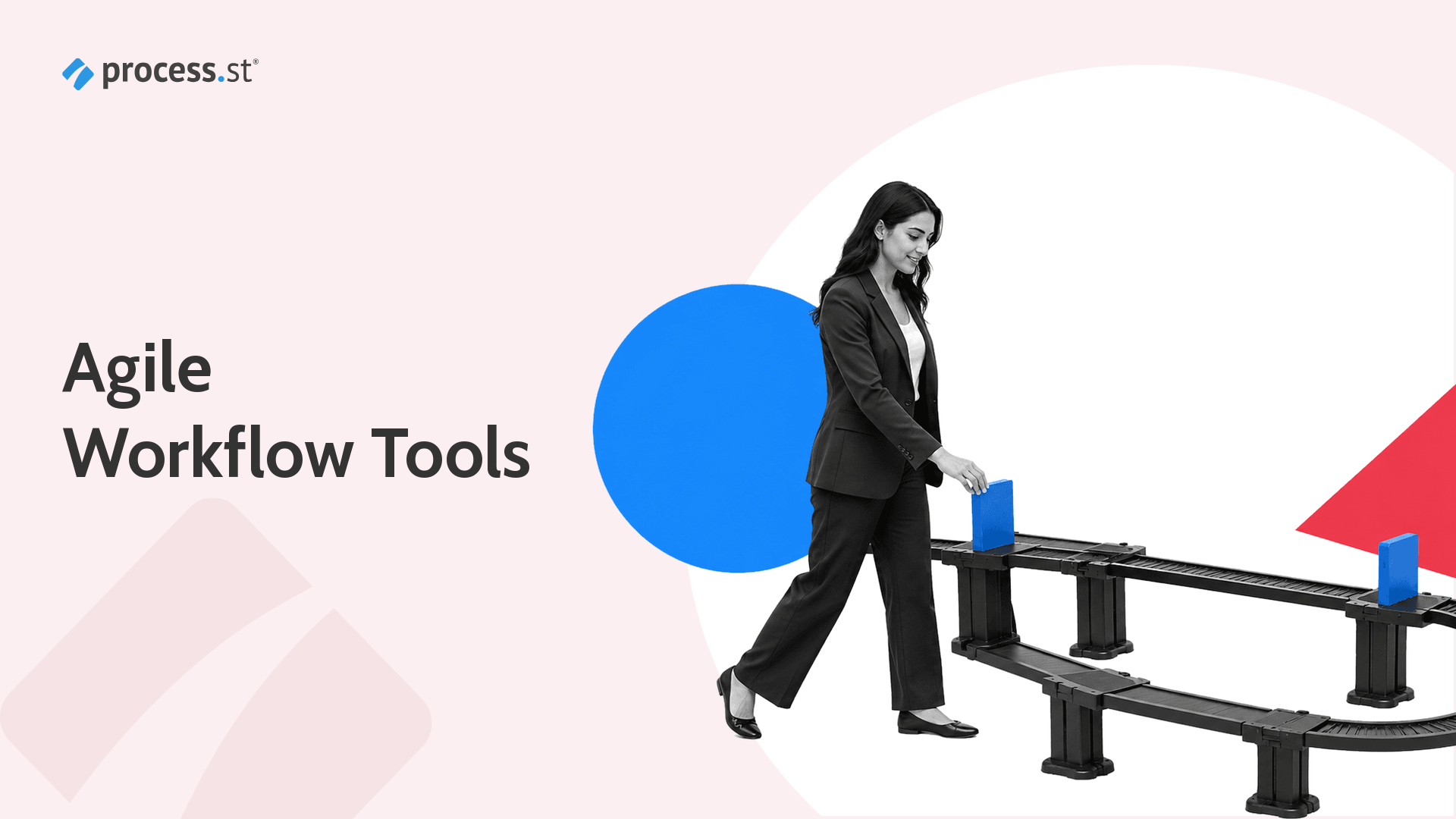 Agile workflow tools represented by a product operations lead adjusting a modular workflow track