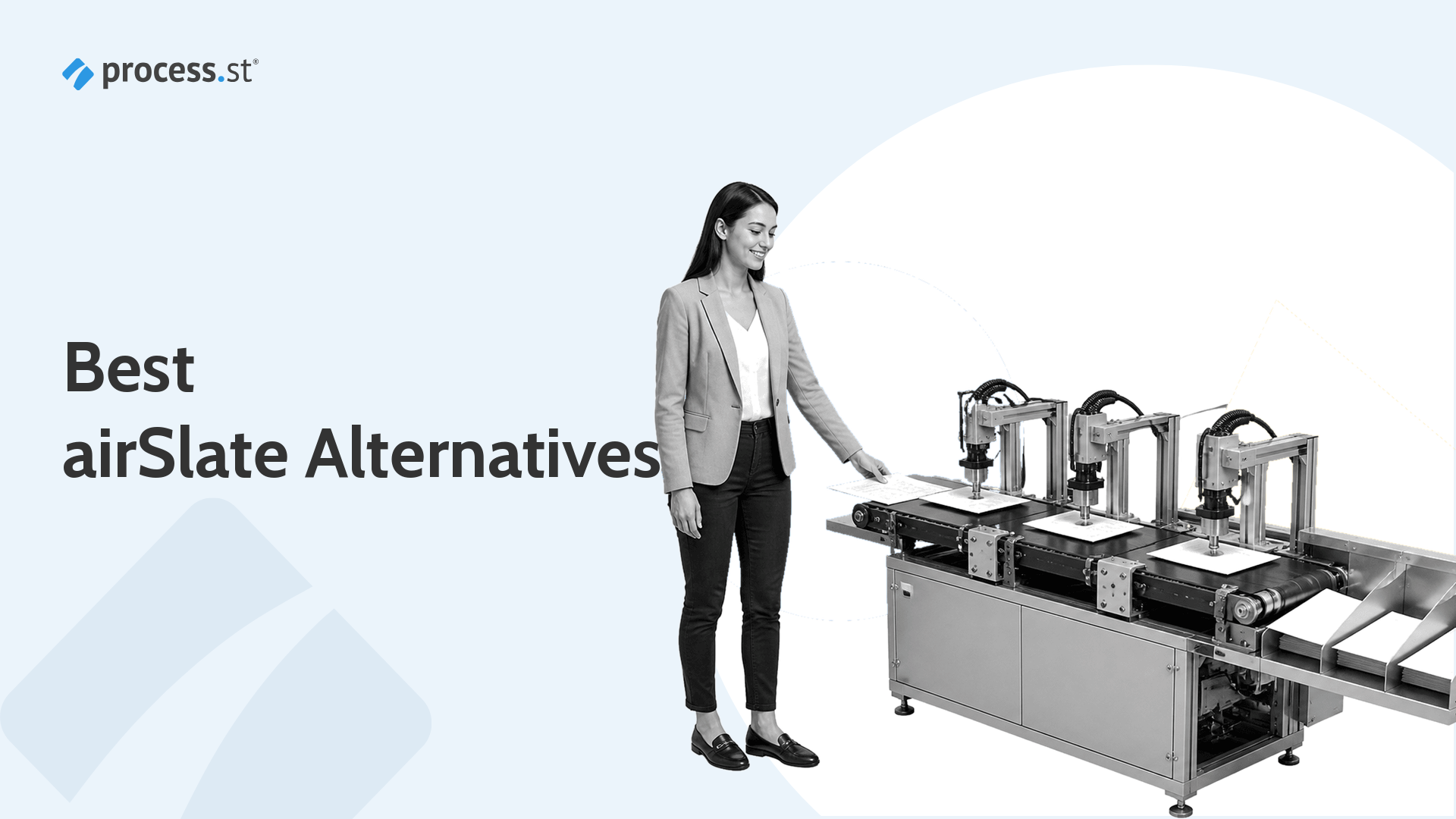Best airSlate alternatives, illustrated by an automated document workflow line