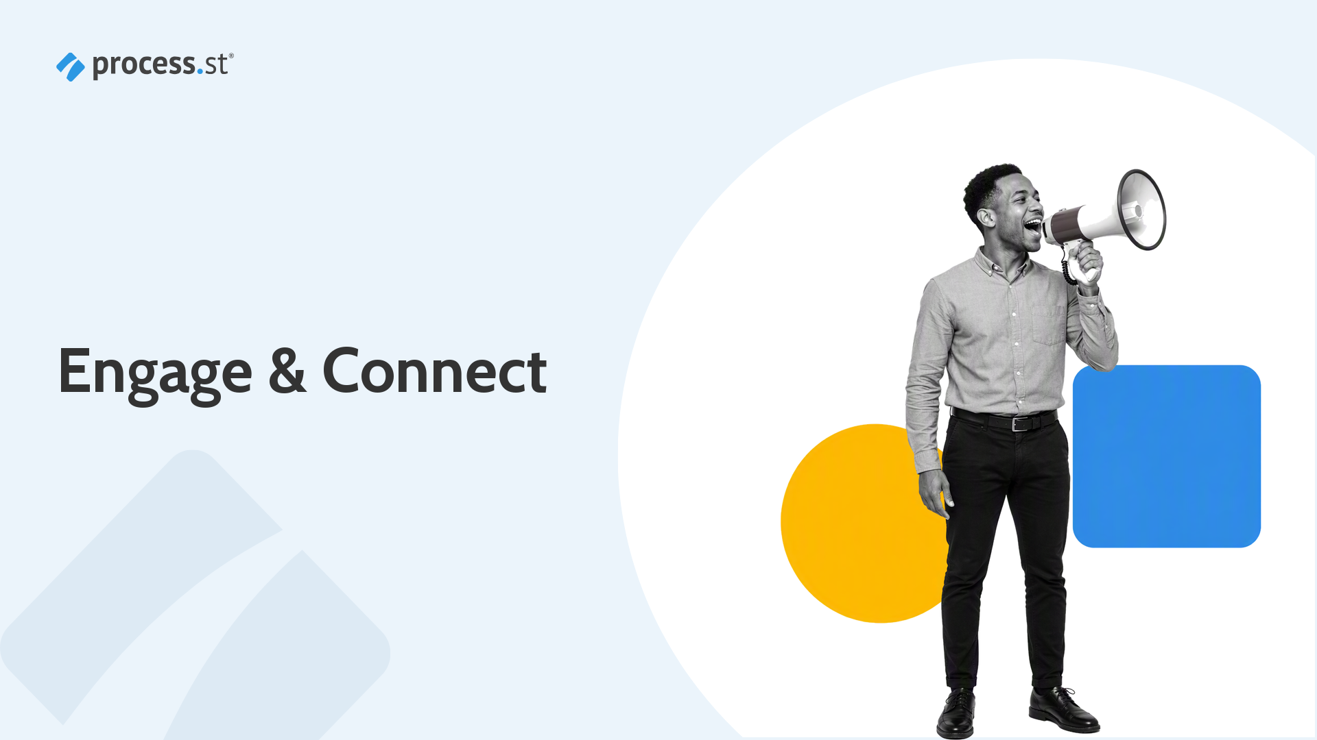 Black and white illustration of a content strategist reading a rising audience engagement response meter