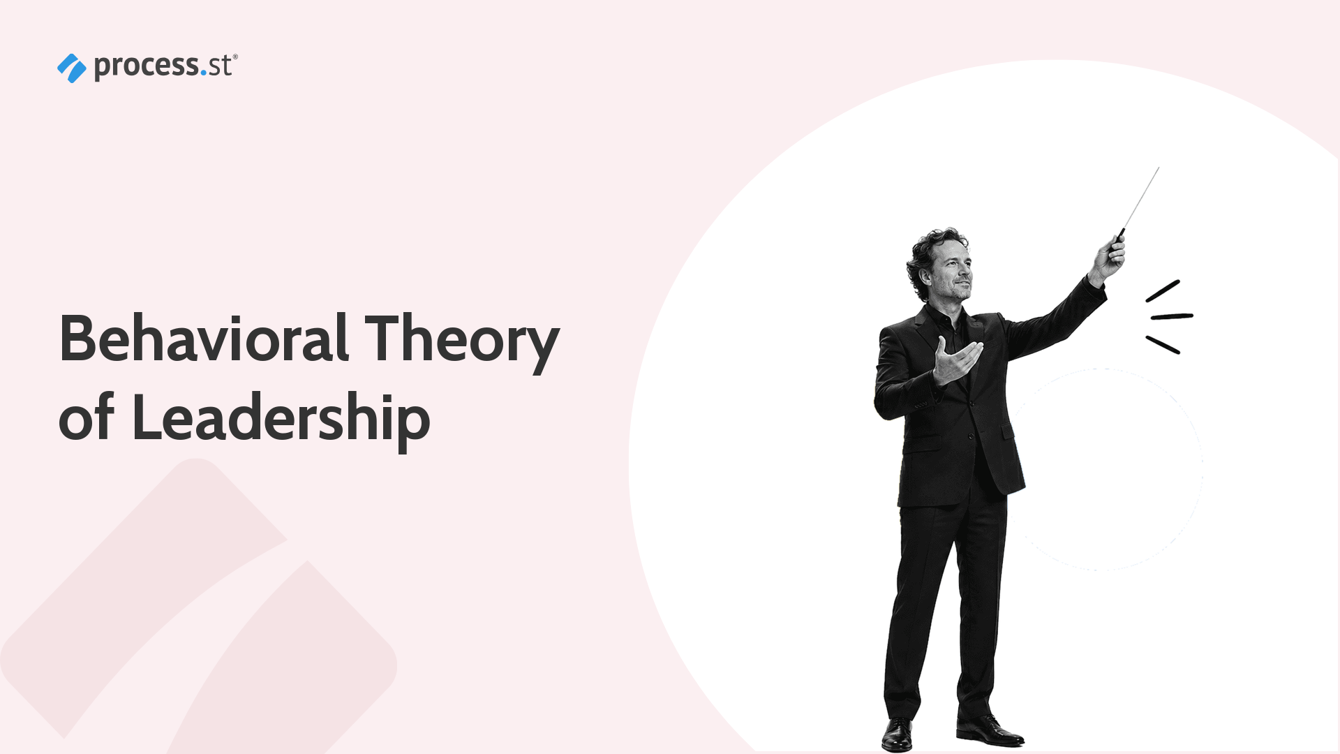 Leadership coach using a conductor's baton to demonstrate behavioral leadership