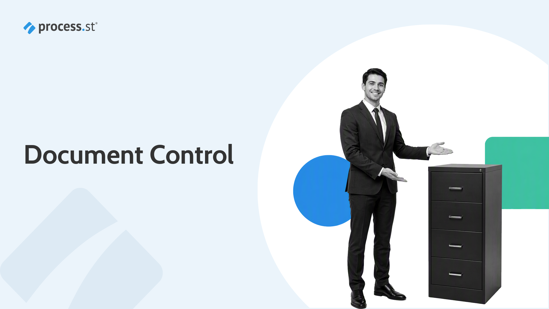 Document control manager stamping a controlled record for document management software