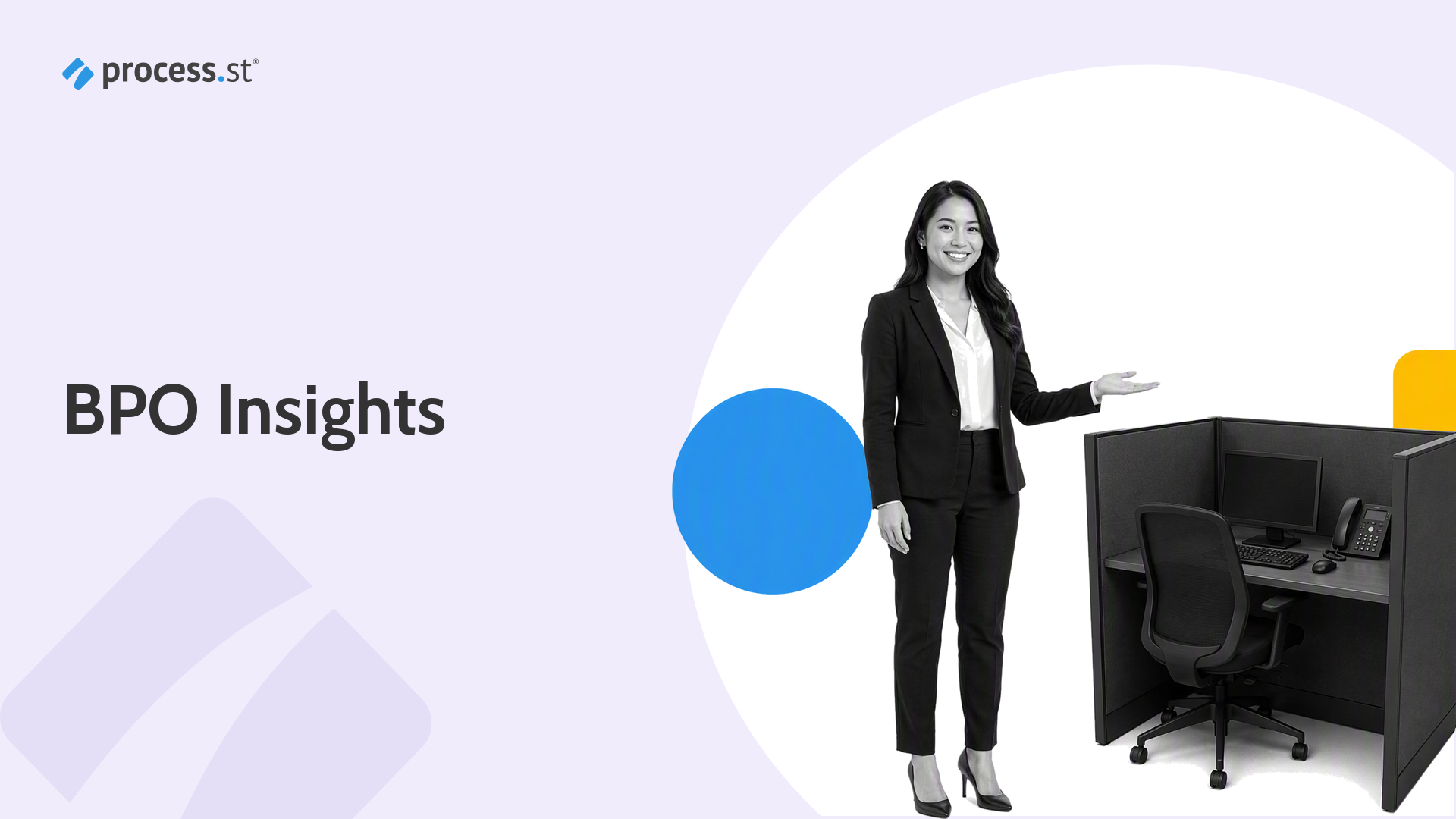 Business process outsourcing concept: a manager presenting a call-center headset that represents outsourced customer support and help-desk BPO work