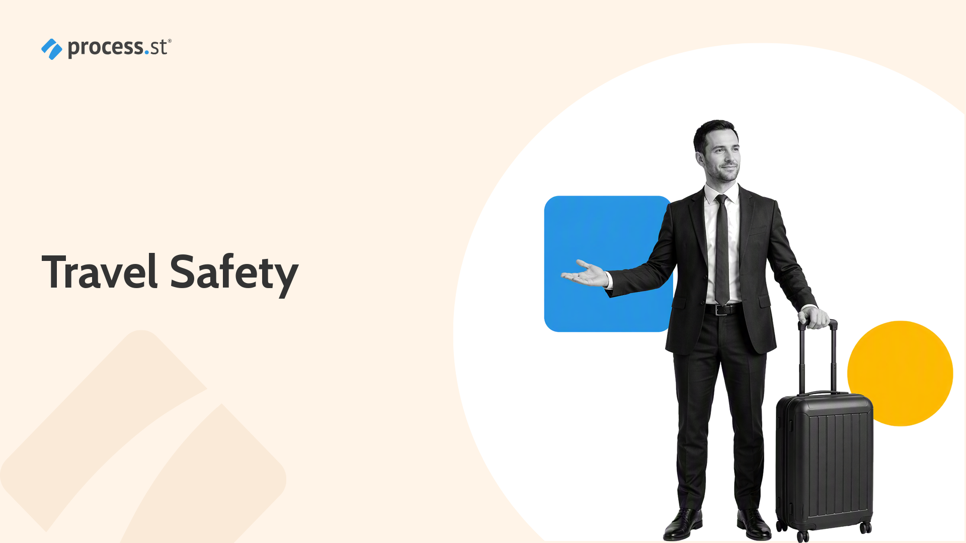 Business traveler securing a laptop in a rugged travel device vault