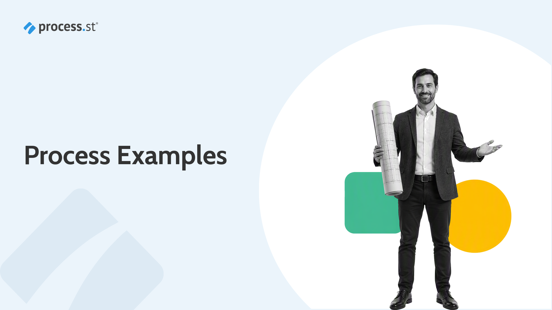Operations manager organizing eight example business processes into a repeatable workflow model