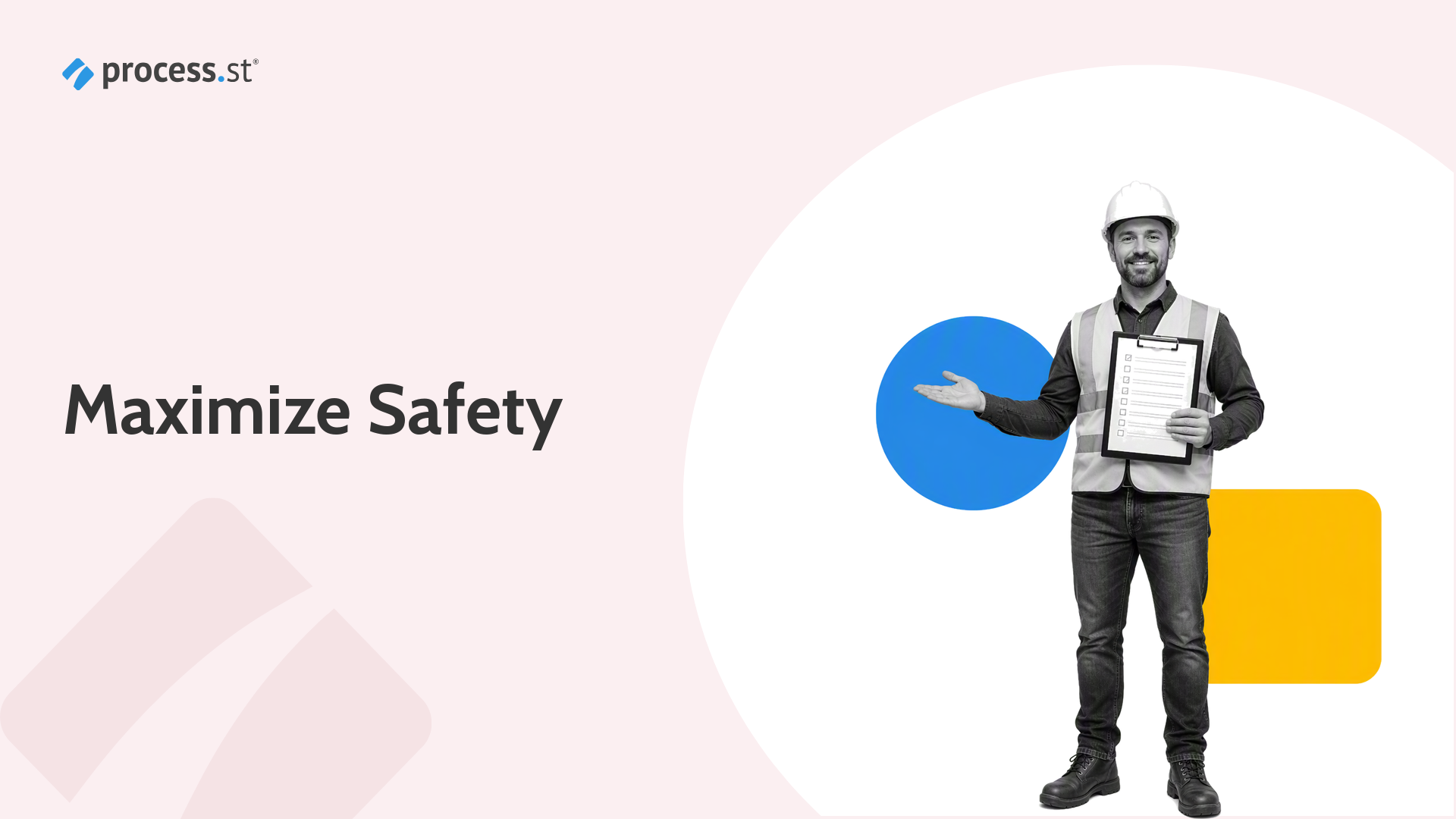Safety inspection lead holding a clipboard for inspection checklist workflows