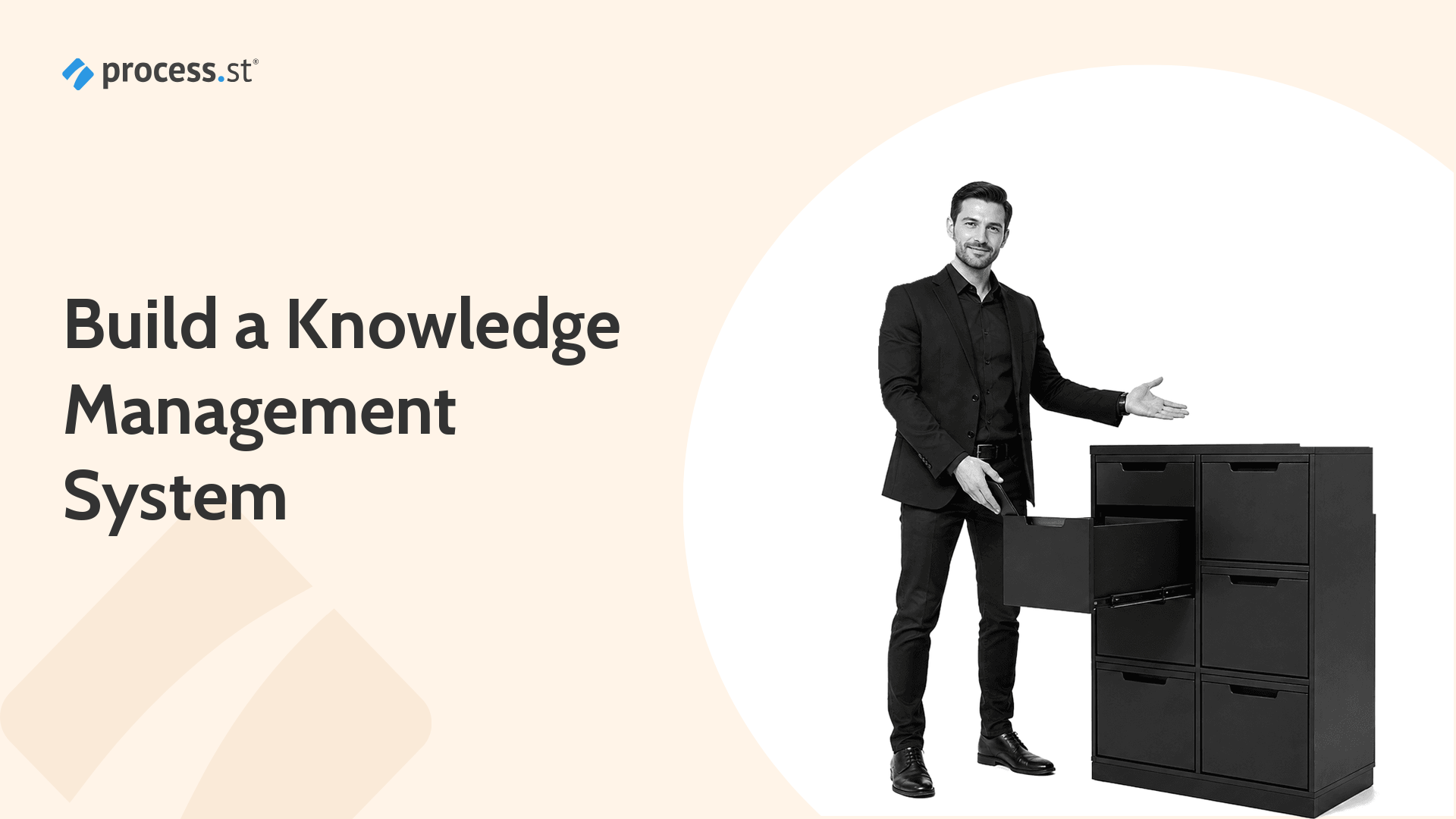 Knowledge operations leader organizing a modular archive to build a knowledge management system