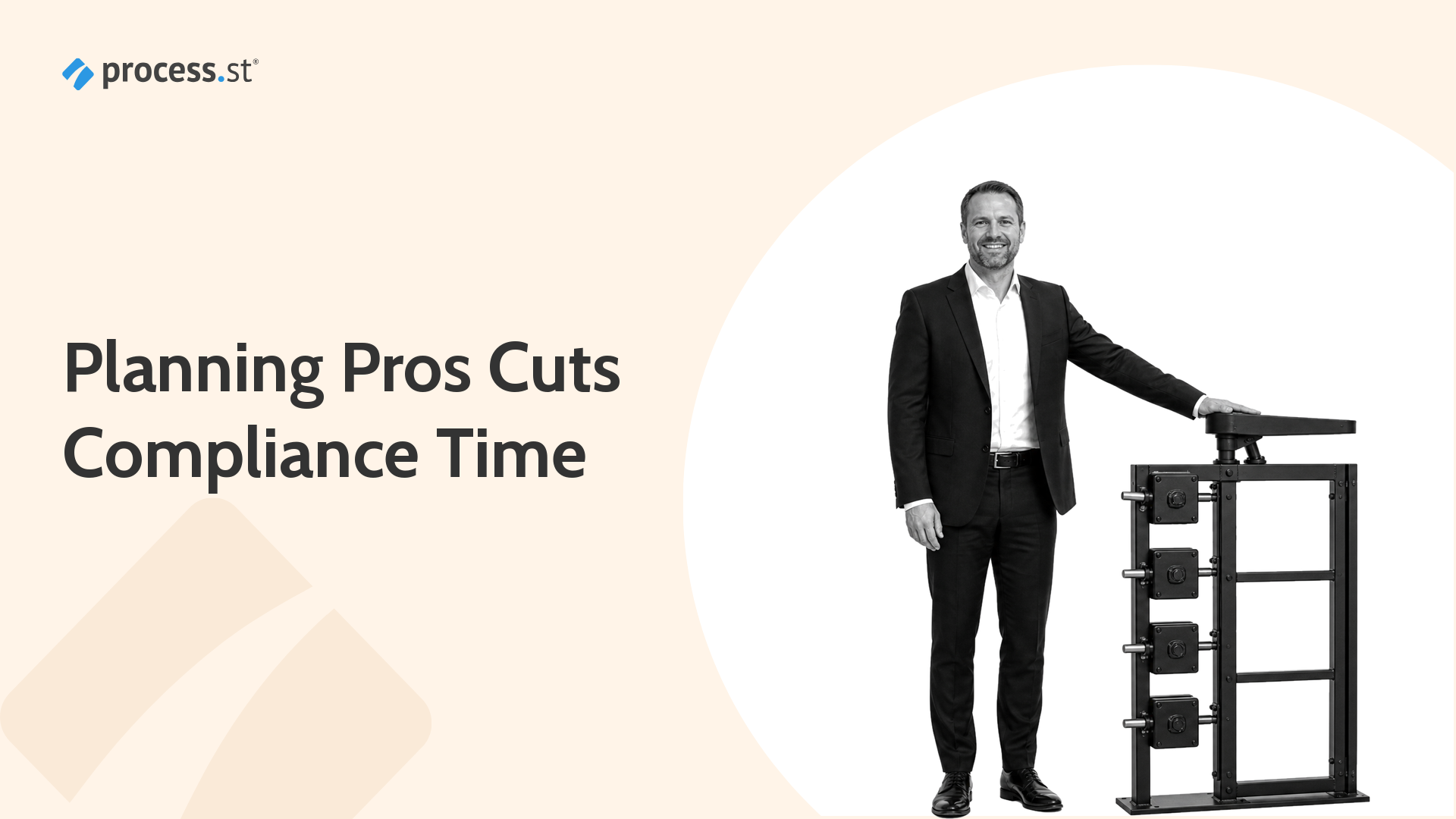 Financial adviser opening a four-lock compliance checkpoint gate for Planning Pros