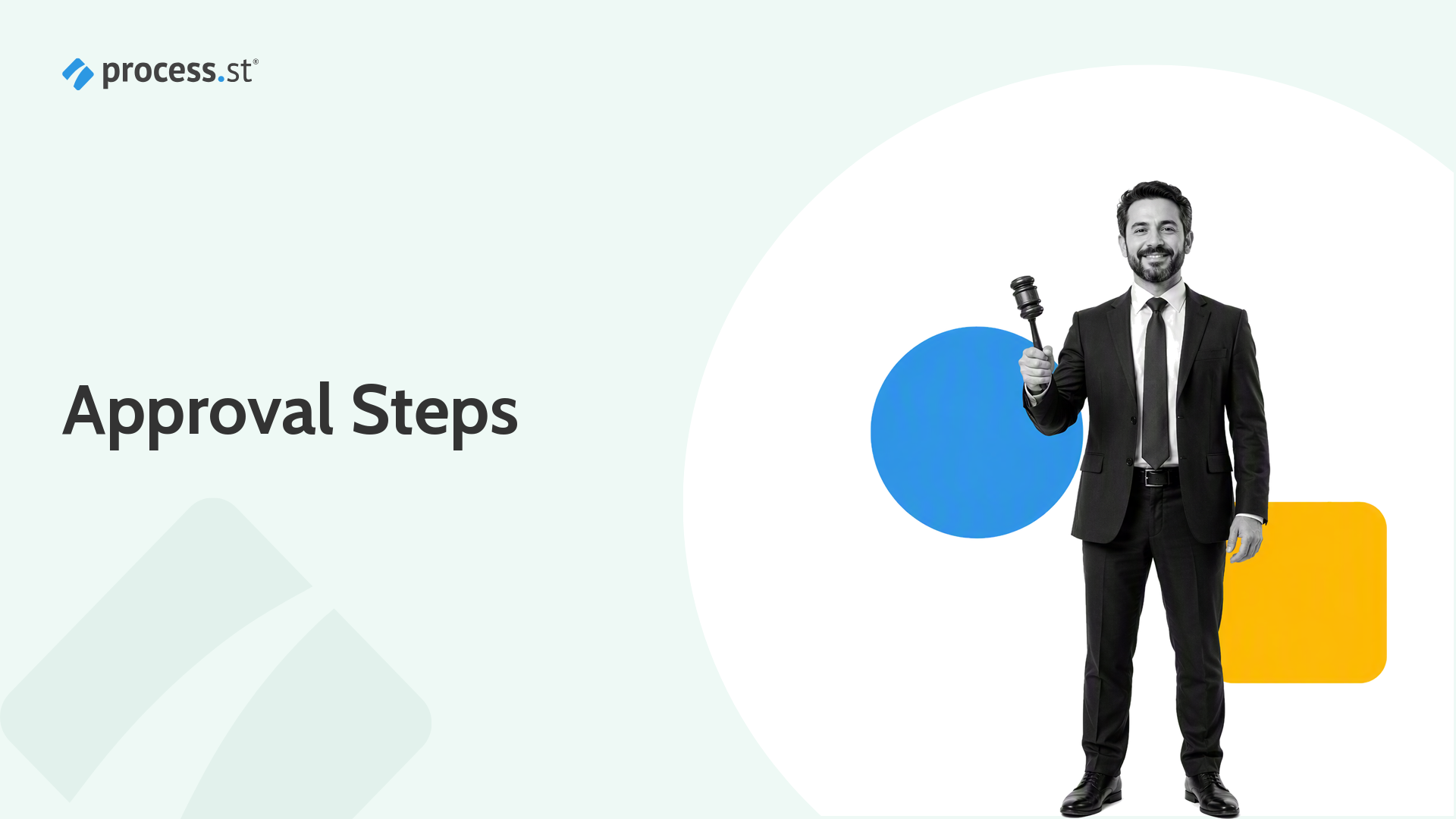 Project approval process guide with an approval stamp