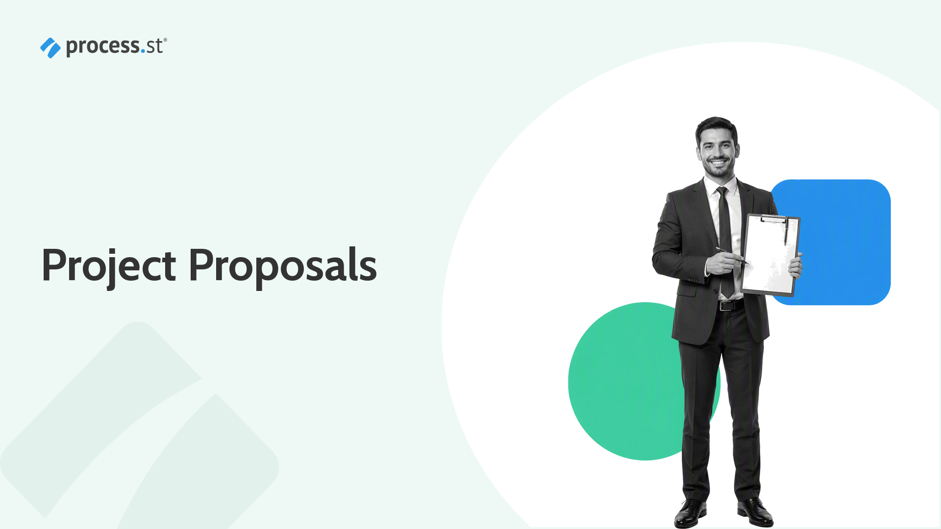 Project lead holding an approval stamp for project proposal planning