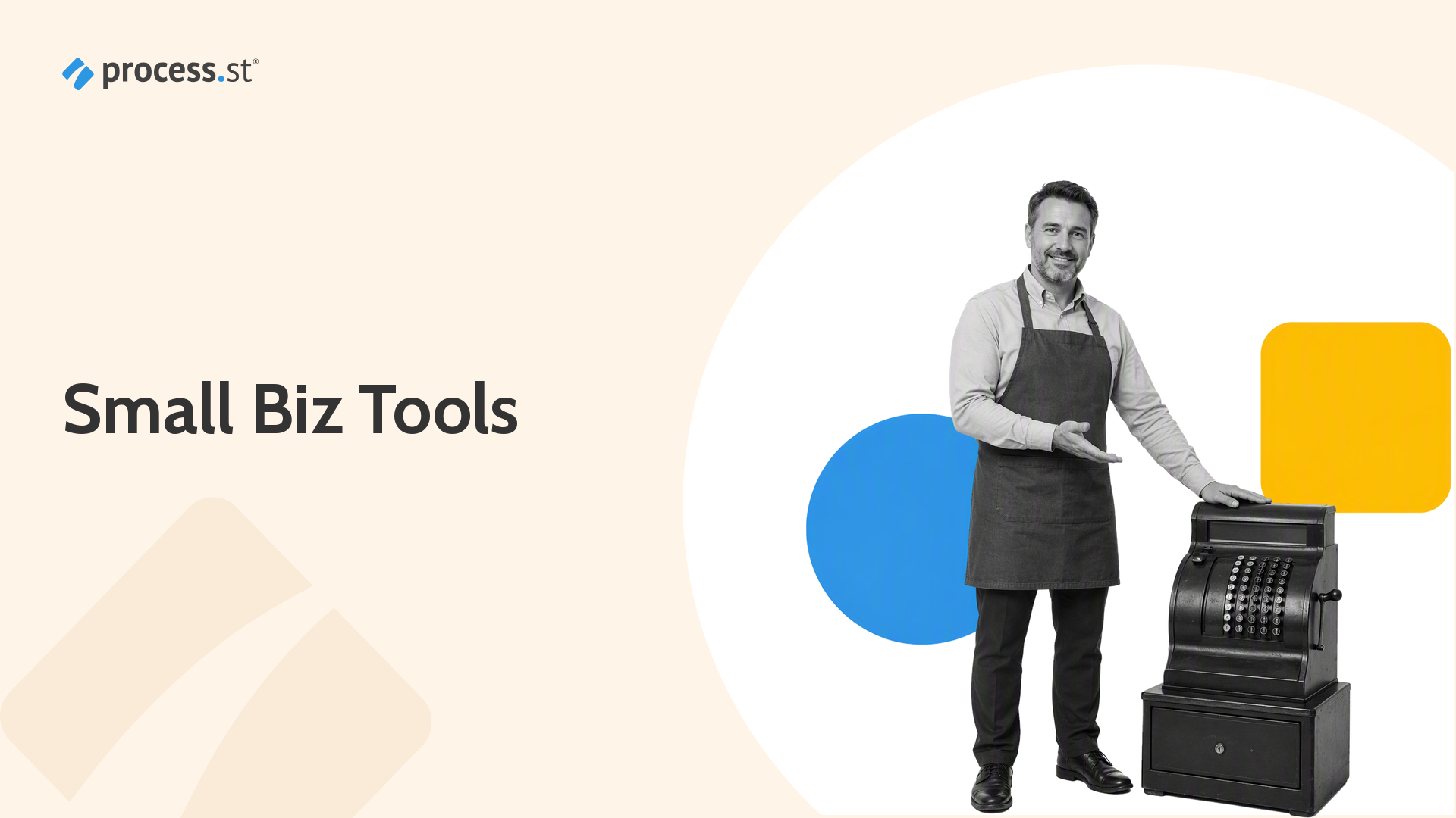 Small business owner managing a cutaway storefront with sales, inventory, finance, staff, and customer service zones