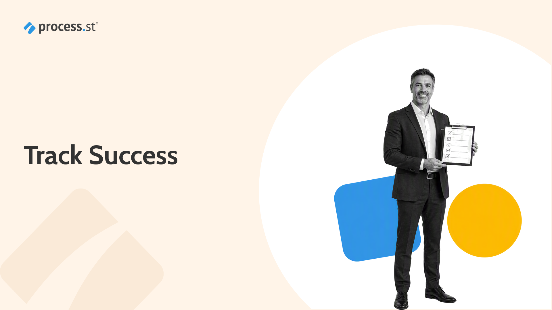 Operations manager using a mechanical process tracker to keep track of business workflows