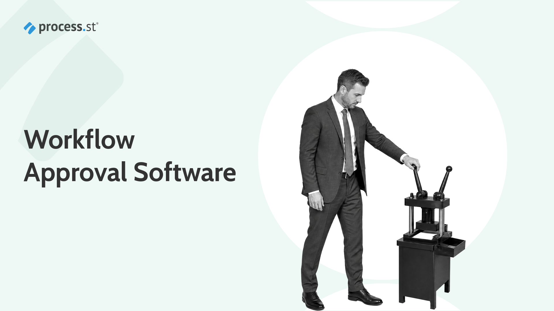 Workflow approval software guide with an operations manager pruning a tangled workflow into three clear routes