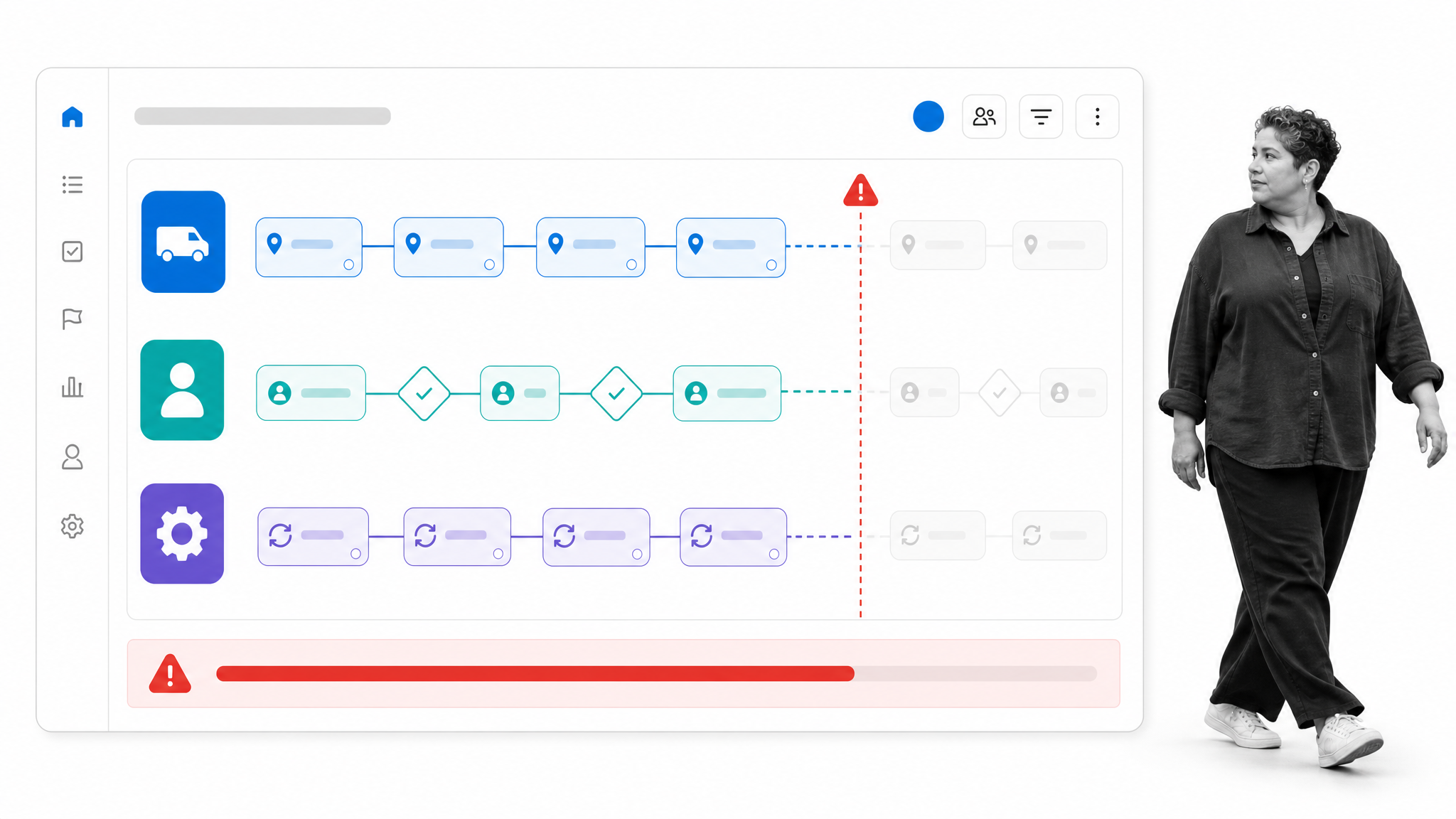 Cross-role workload board showing different teams reaching a shared capacity limit