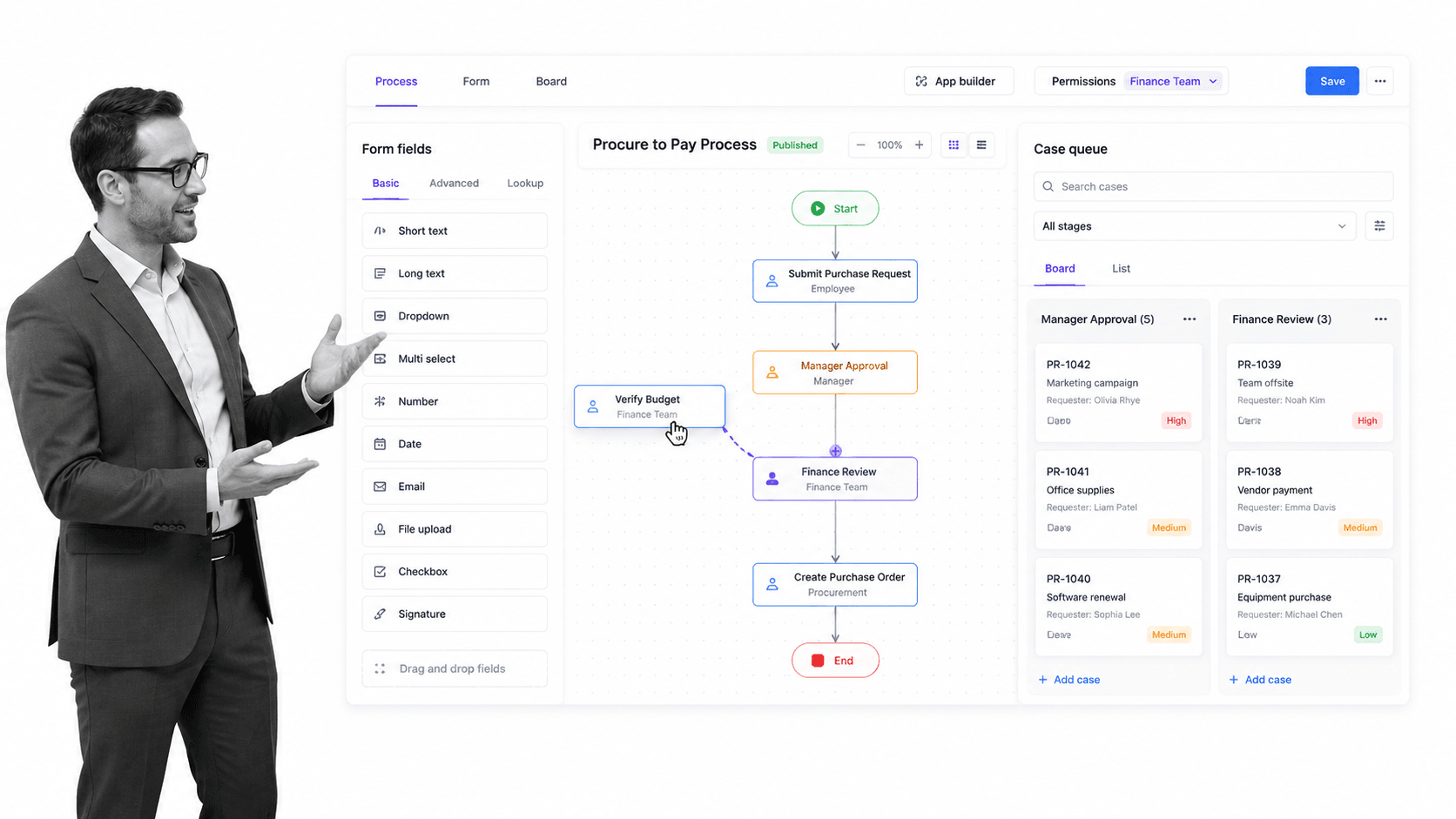 Kissflow Cflow alternative product UI for no-code custom apps and process workflows for larger teams