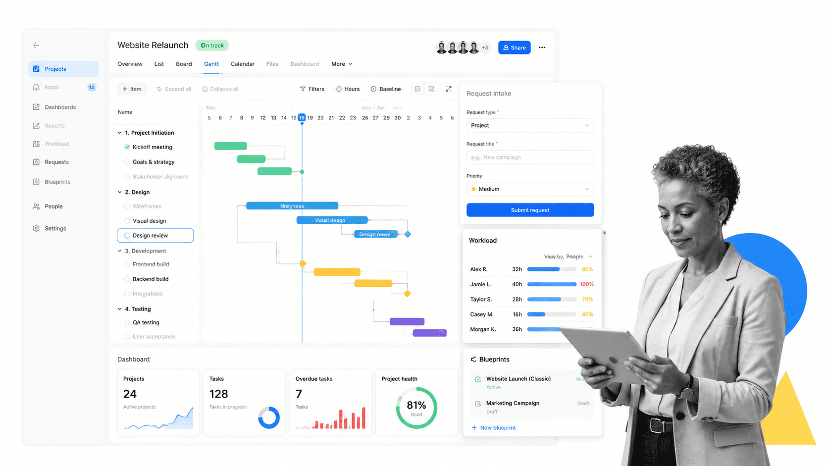 Wrike Cflow alternative product UI for cross-functional project and work management
