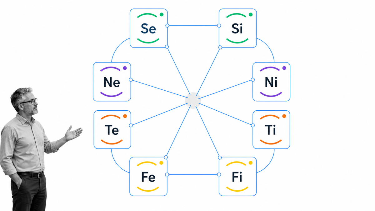 Jung's eight cognitive functions arranged as four opposed pairs with a reviewer