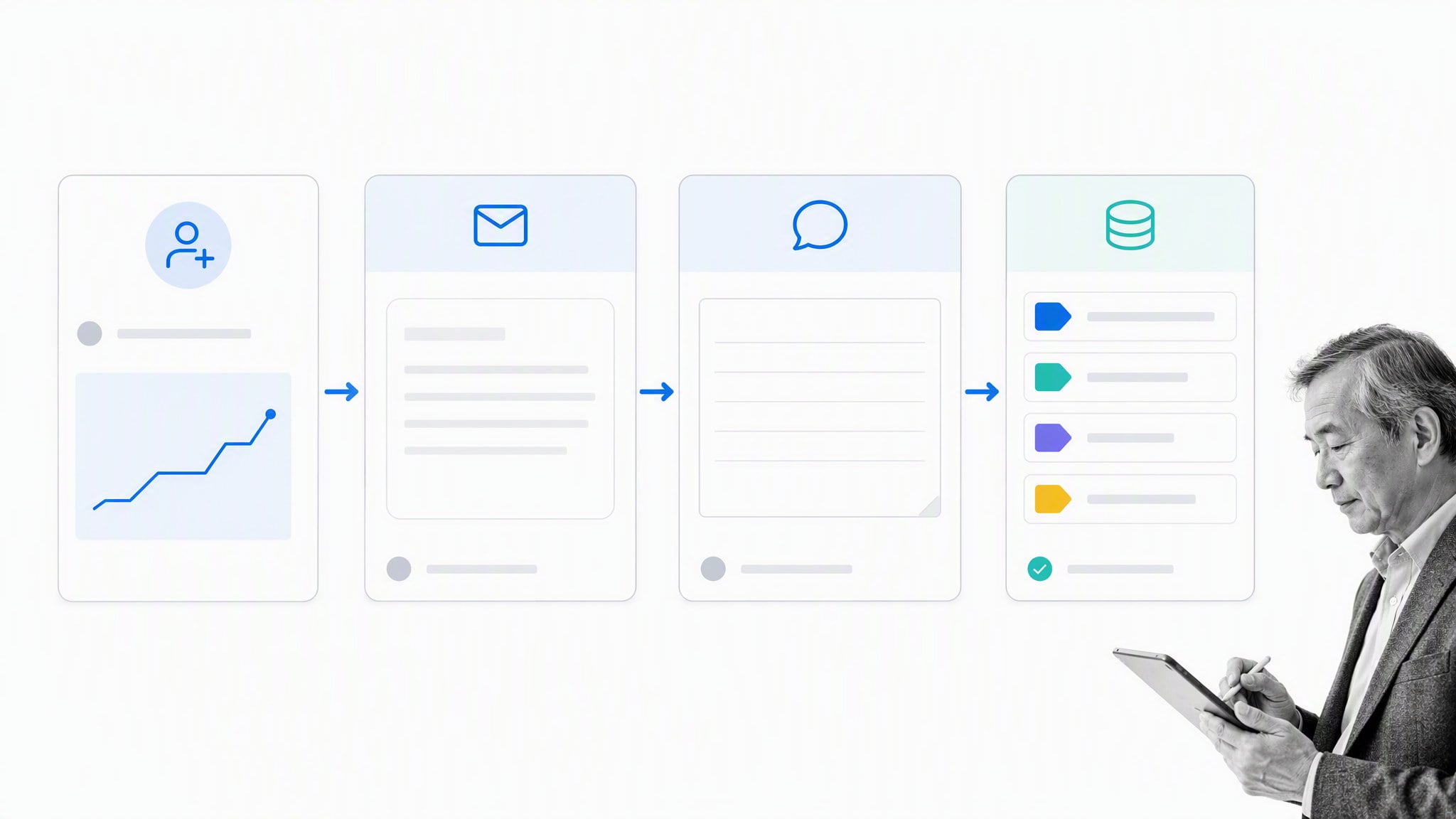 Welcome email response entering a customer insight repository