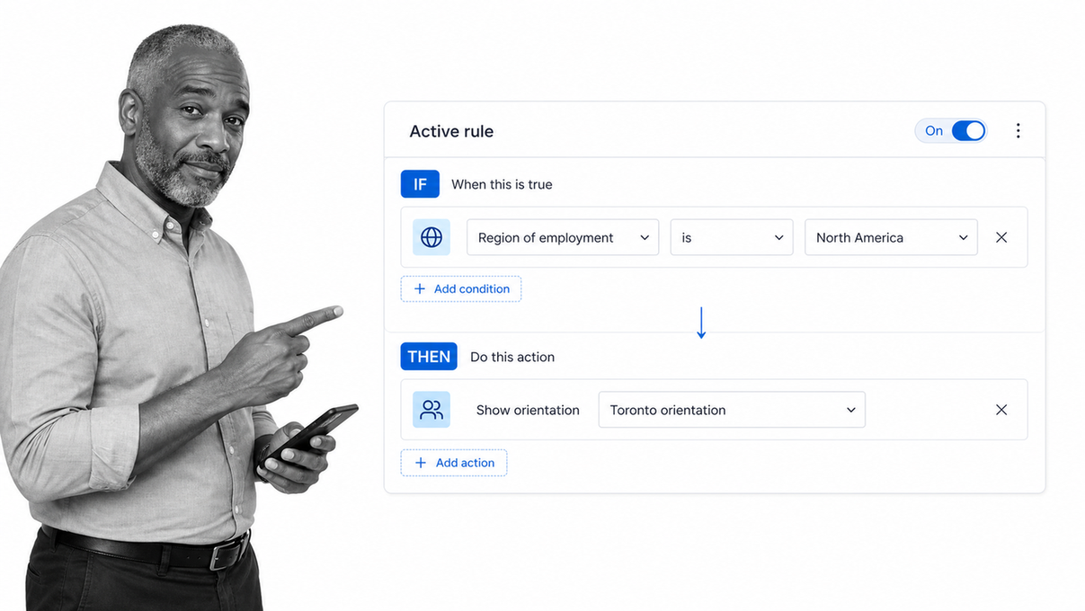 Configure conditional logic for an employee work region