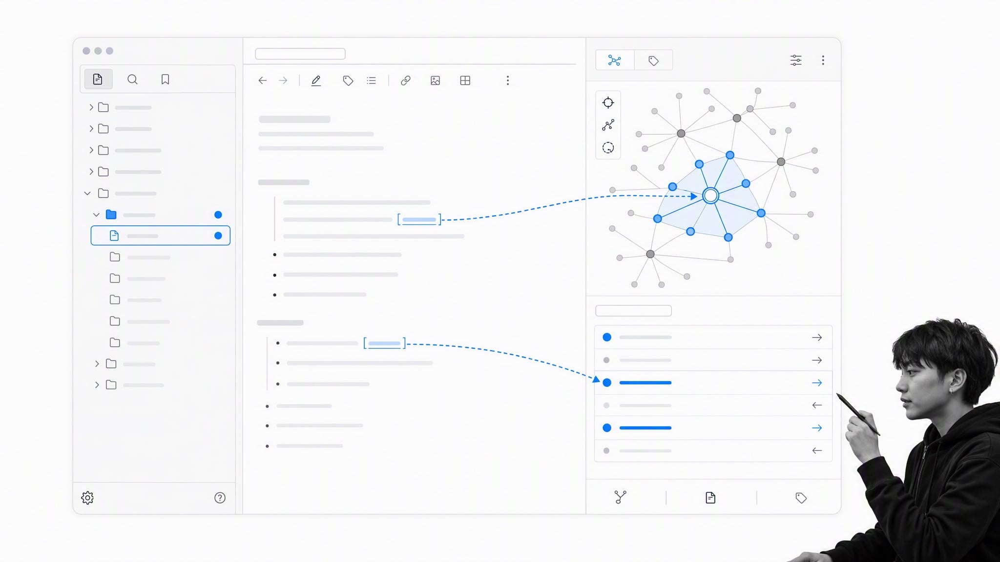 Obsidian linked-note workspace with a local knowledge graph