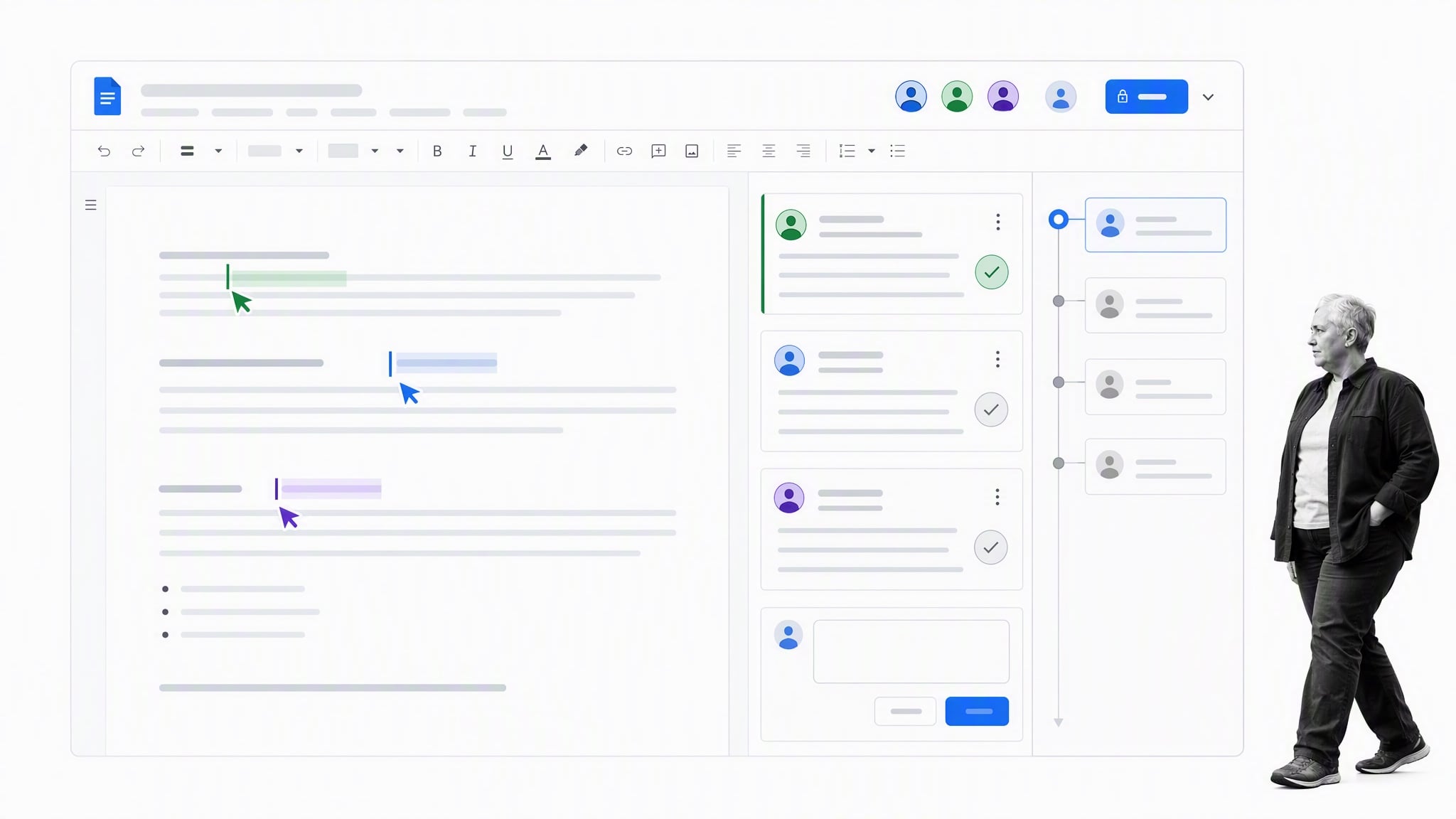 Google Docs collaborative document with comments and version history