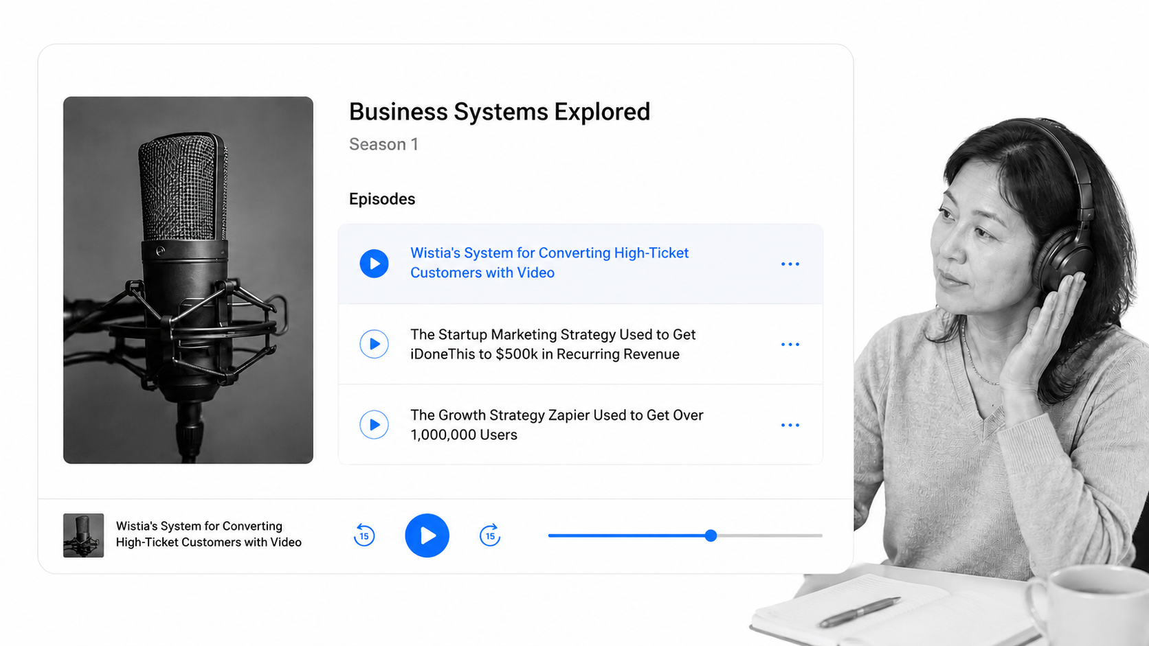 Business Systems Explored season one podcast archive with episode playback controls