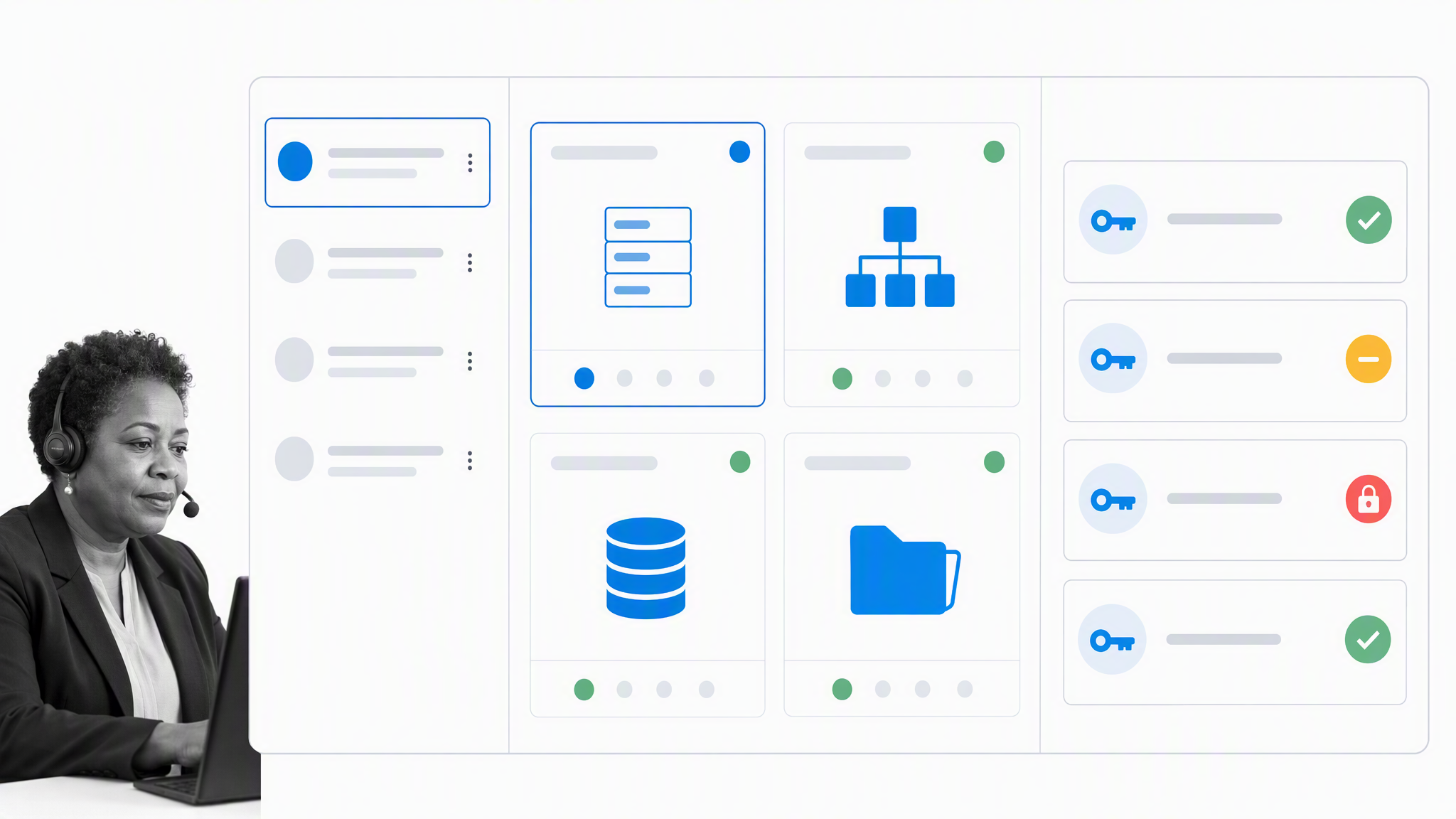 Multi-client IT documentation synopsis with configuration and credential records