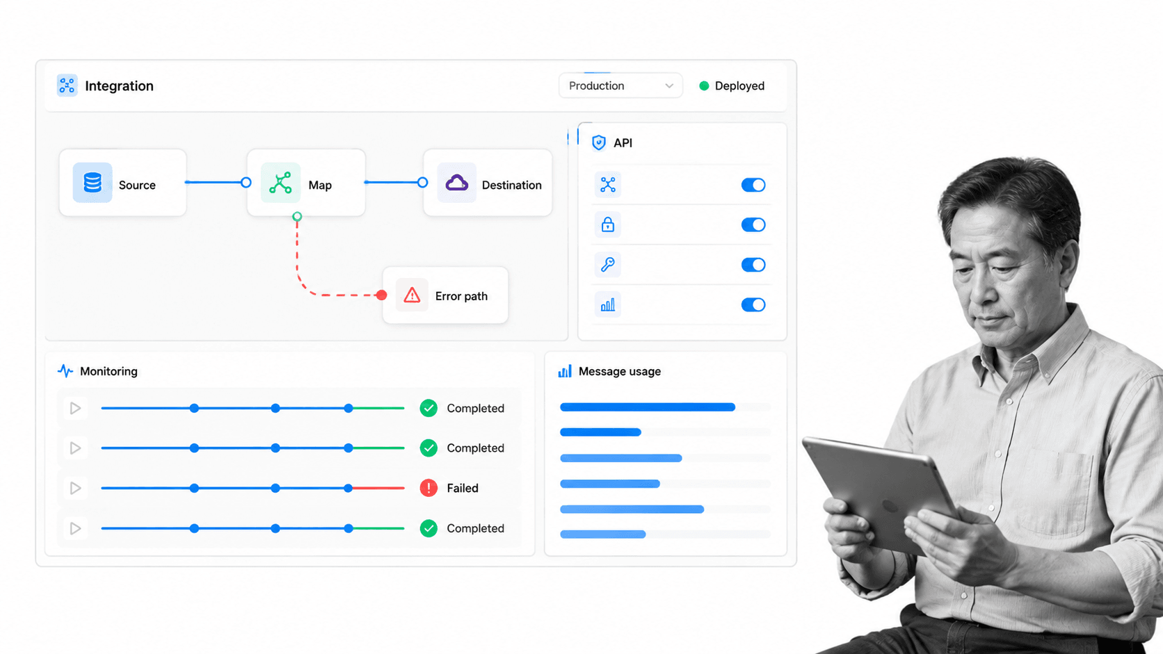 Boomi Jitterbit alternative interface for Enterprise integration, API management, data, and EDI