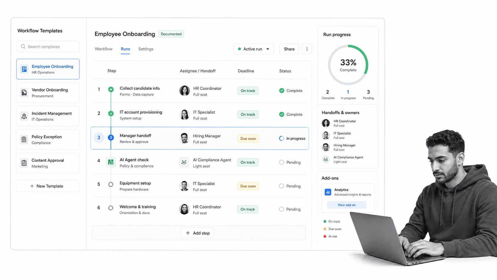 Tallyfy product interface for the best Process Street alternatives comparison