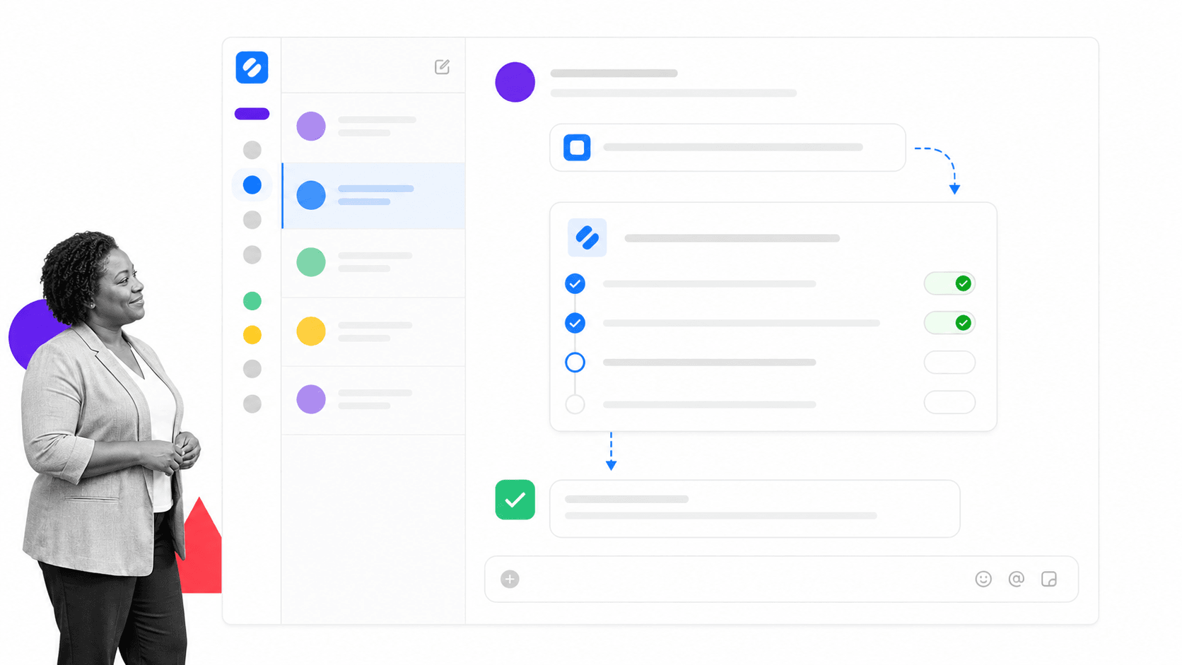 Slack-connected Process Street activity feed for assigned recurring work