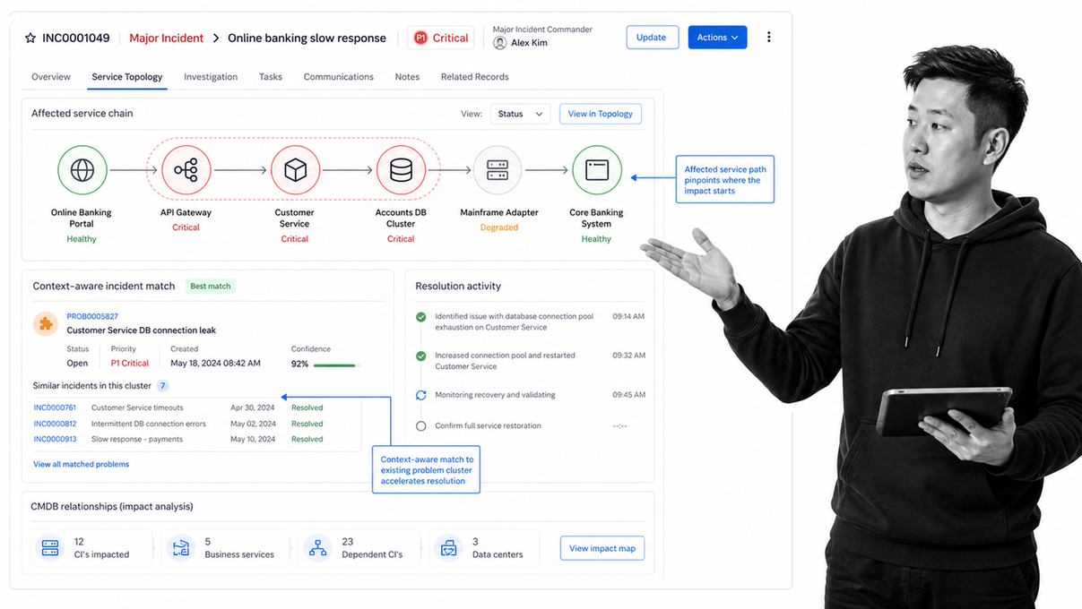 BMC Helix ITSM interface for large IT organizations that need deep enterprise service operations