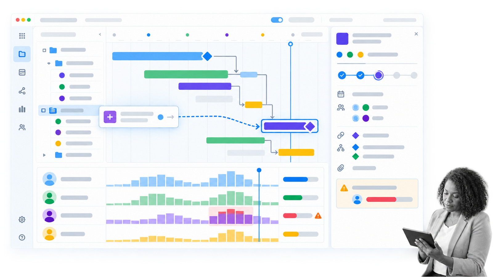 Wrike portfolio timeline, workload, and intake workflow shown as a Smartsheet alternative.