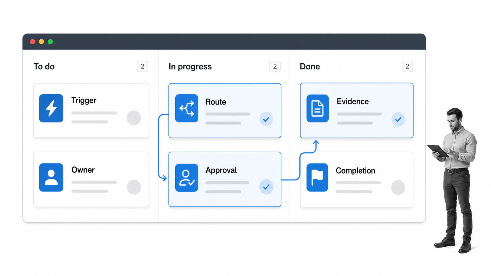 Workflow management app execution path
