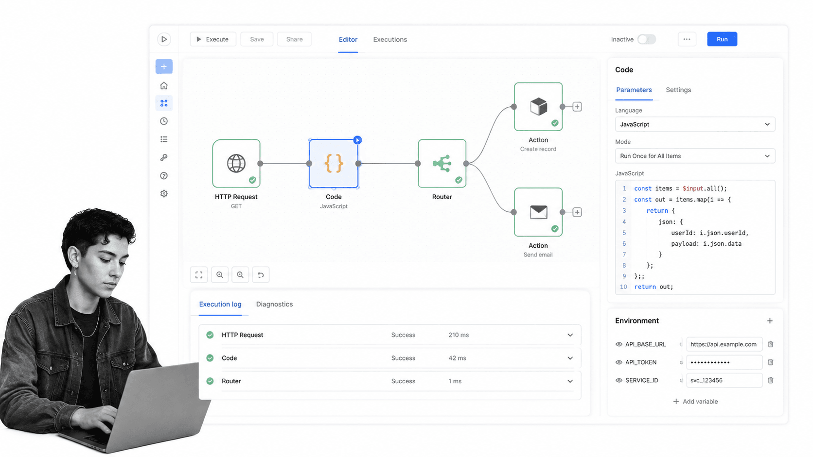 n8n Tray.ai alternative interface for Technical teams that want node-based workflows