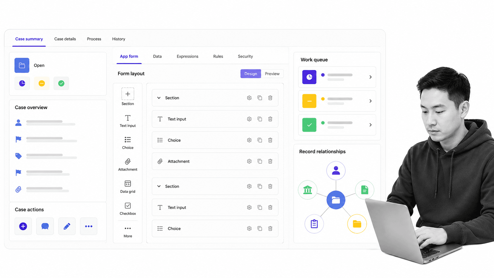 Appian product interface as a WebCON BPS alternative for enterprise low-code applications, process automation, and case work