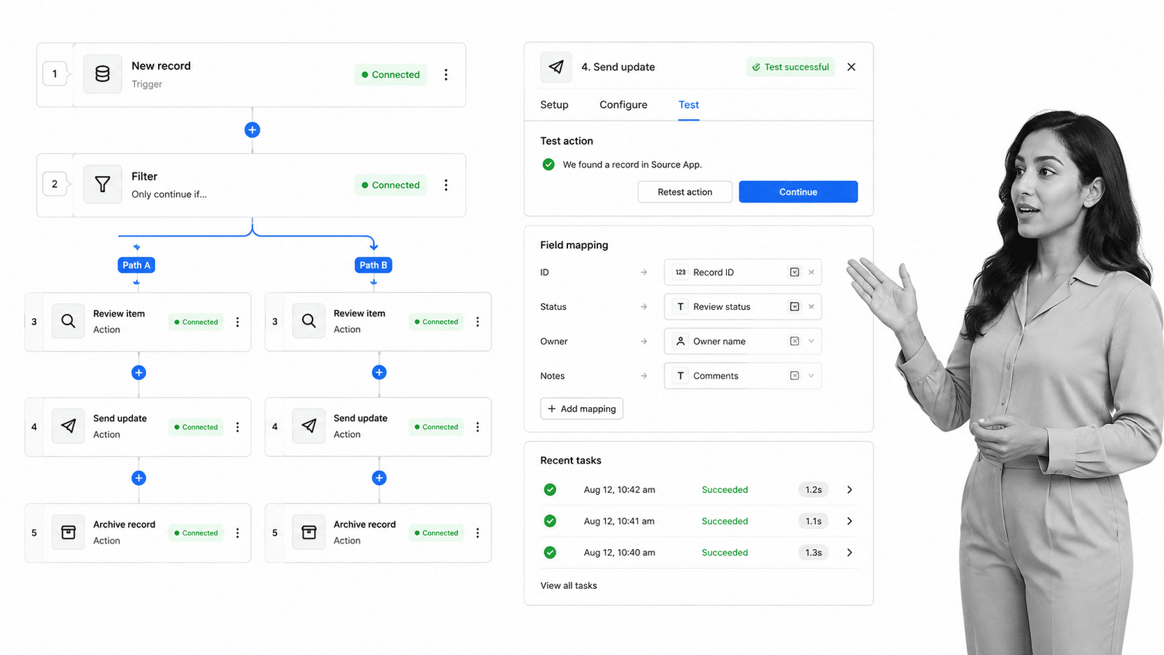 Zapier Workato alternative interface for Fast no-code automation across a broad app ecosystem